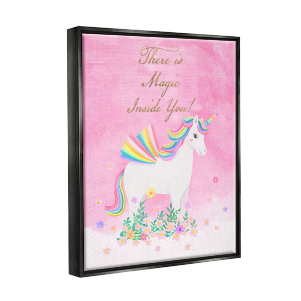 Zoomie Kids Magic Inside You Unicorn Framed On Canvas by Diane Neukirch Wayfair